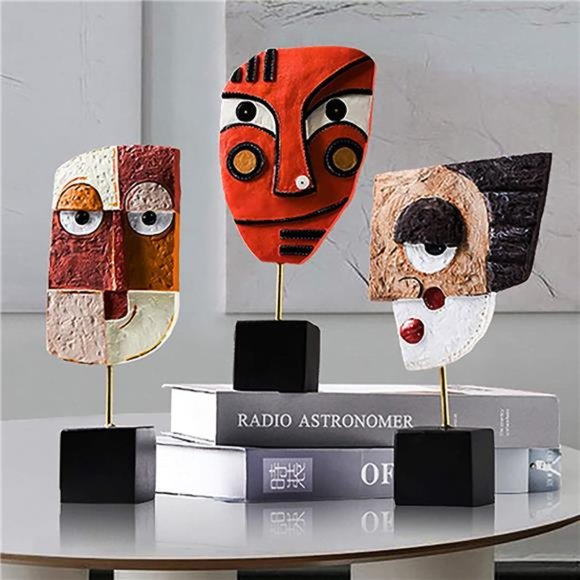 Handcrafted Statues Resin Abstract Sculpture for Home Decor Modern,African Art - Picture 5 of 6